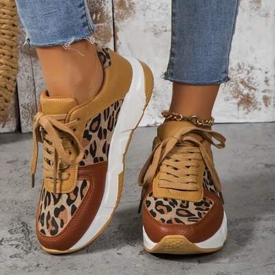 Jorien – Stylowe Damskie Sneakersy z Nadrukiem w Panterkę
