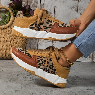Jorien – Stylowe Damskie Sneakersy z Nadrukiem w Panterkę