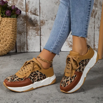 Jorien – Stylowe Damskie Sneakersy z Nadrukiem w Panterkę