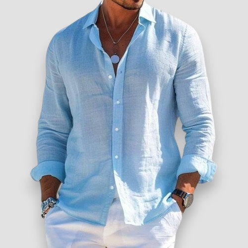 Lukasz - Lniana koszula męska, która łączy elegancję i swobodę